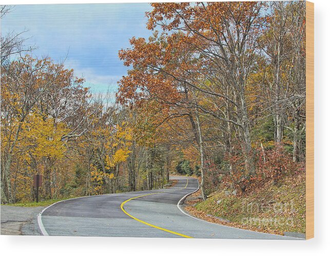 Autumn Wood Print featuring the photograph Movin On Down The Road by Deborah Benoit