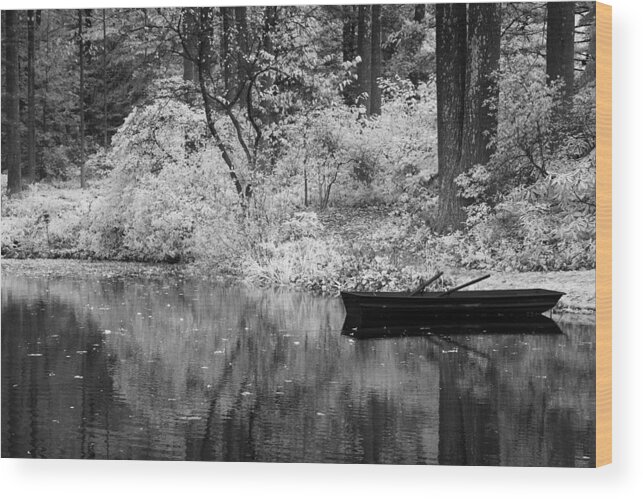 Infrared Wood Print featuring the photograph Mt. Cuba Rowboat by Gary Regulski