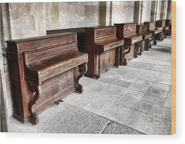 Pianos Wood Print featuring the photograph Music Row by Olivier Le Queinec