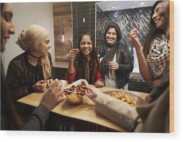 Afro-caribbean Ethnicity Wood Print featuring the photograph #MuslimGirls Iftar for Ramadan - Snacking Together by Muslim Girl