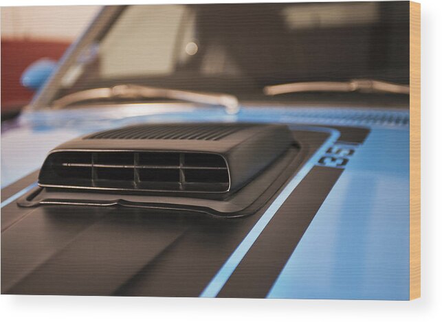 Classic Car Wood Print featuring the photograph Mustang Mach 1 Shaker hood Scoop by Todd Aaron