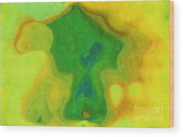 Abstract Wood Print featuring the digital art My Teddy Bear - Digital Painting - Abstract by Andee Design