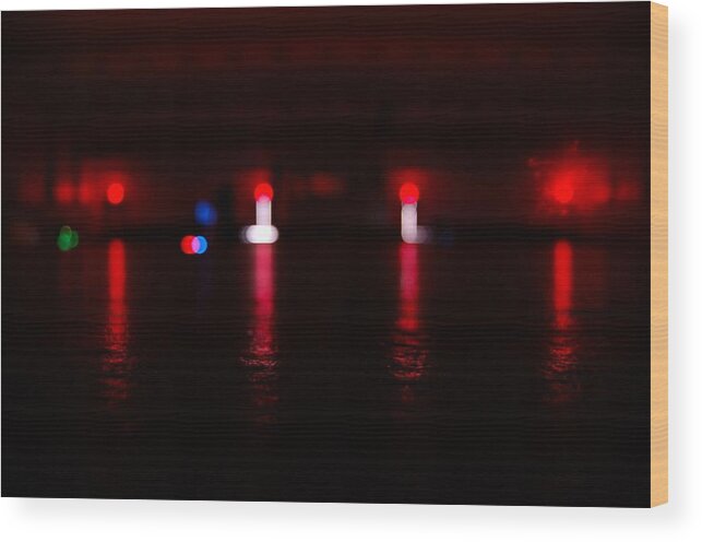 Red Lights Wood Print featuring the photograph Mysterious Lights by Sabasion Bentley-Dyess