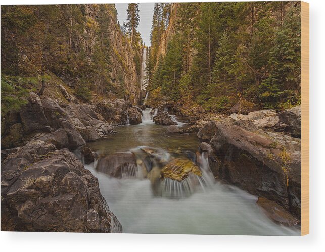 Landscape Wood Print featuring the photograph Mystic Falls by Steven Reed