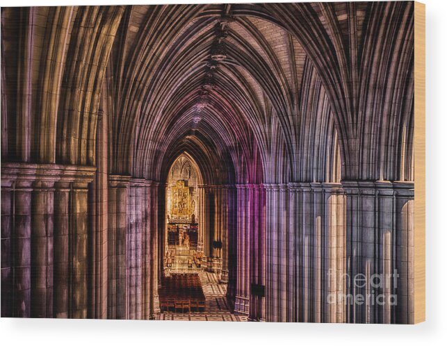 National Cathedral Wood Print featuring the photograph National Cathedral interior by Izet Kapetanovic