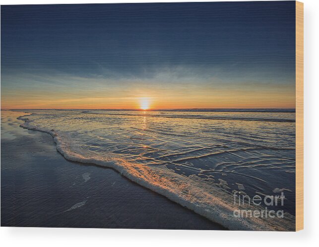 Sunset Photography Print Wood Print featuring the photograph Navy Sunset by Lucid Mood