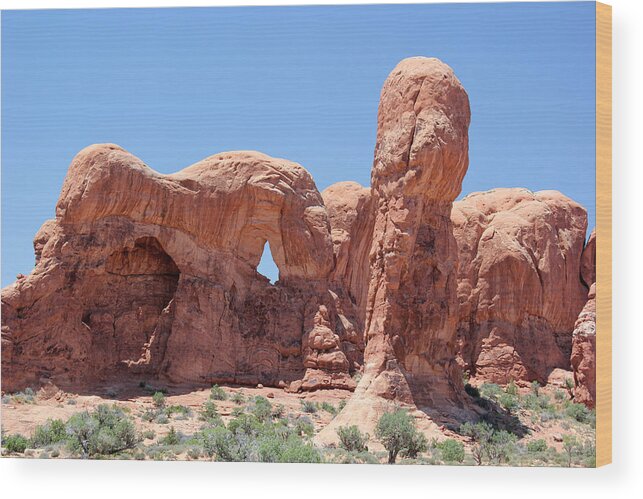 Arches National Park Wood Print featuring the photograph Near Double Arch Arches National Park 2 by Mary Bedy