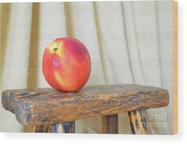 Nectarine Wood Print featuring the photograph Nectarine by Mary Deal