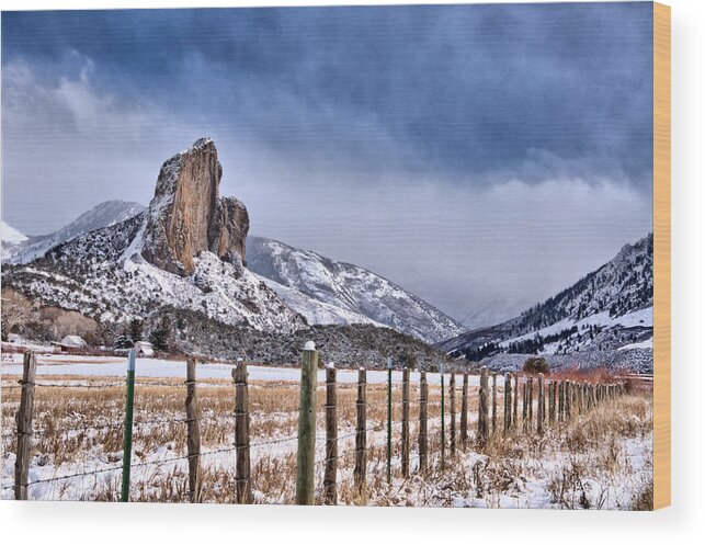 Eric Rundle Wood Print featuring the photograph Needlerock Fence Line by Eric Rundle