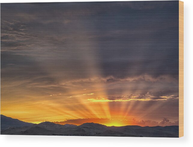 nevada Sunset Wood Print featuring the photograph Nevada Sunset by Janis Knight