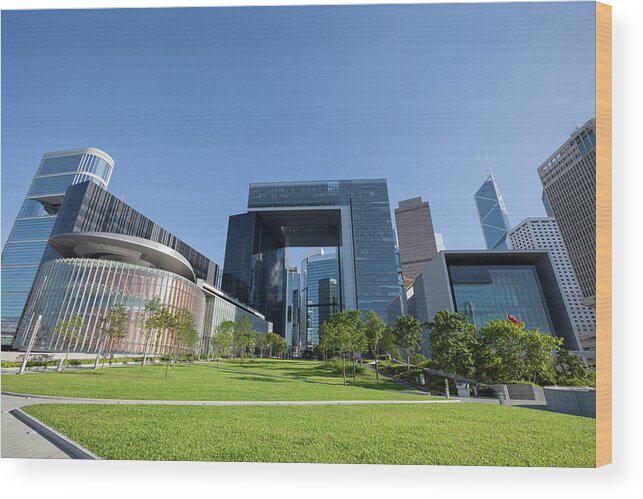 Chinese Culture Wood Print featuring the photograph New Central Government Complex by Winhorse