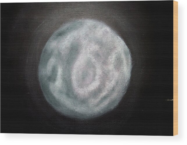 New Wood Print featuring the painting New Moon by Joel Loftus