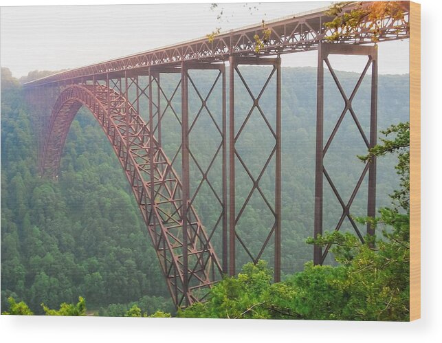 West Virginia Wood Print featuring the photograph New River Gorge Bridge  by Lars Lentz
