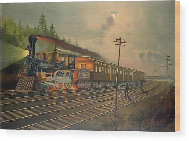 1884 Wood Print featuring the drawing New York Central Railroad by Granger