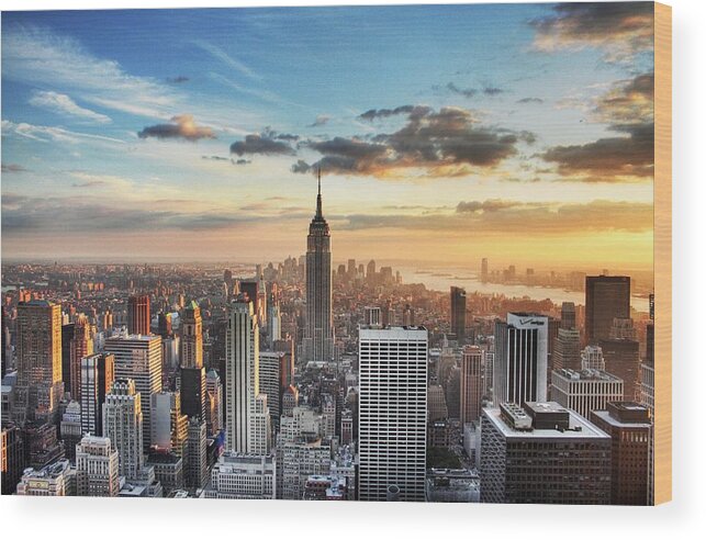 Outdoors Wood Print featuring the photograph New York City HDR by Oliver Lopez Asis