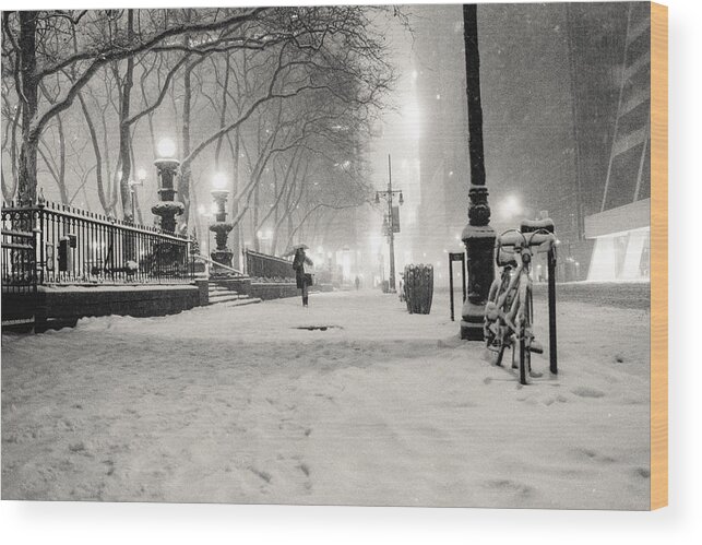 Nyc Wood Print featuring the photograph New York City Winter Night by Vivienne Gucwa