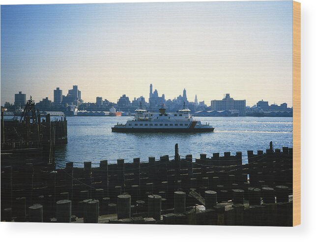 Ferry Wood Print featuring the photograph New York Ferry 1984 by Gordon James