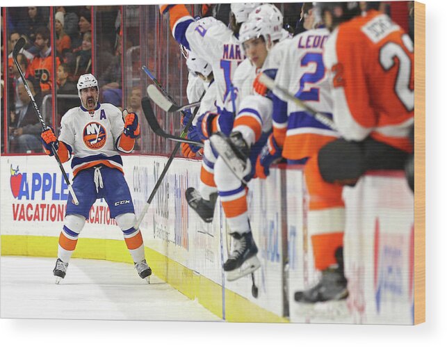 People Wood Print featuring the photograph New York Islanders V Philadelphia Flyers by Patrick Smith