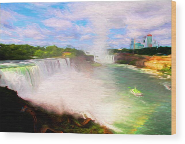 Waterfalls Wood Print featuring the photograph Niagara Falls view 2 by John Freidenberg