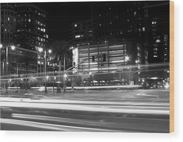 San Wood Print featuring the photograph Night Blurs by Bryant Coffey