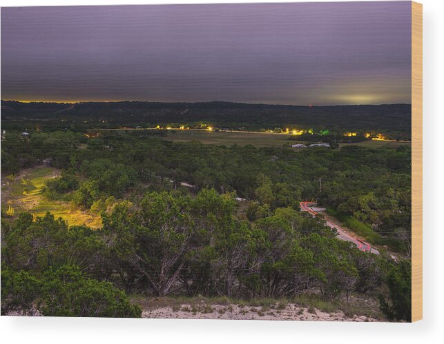 Night Wood Print featuring the photograph Night In A Texas Hill Country Valley by Darryl Dalton