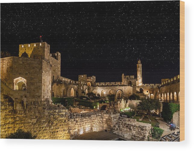 Israel Wood Print featuring the photograph Night in the Old City by Alexey Stiop
