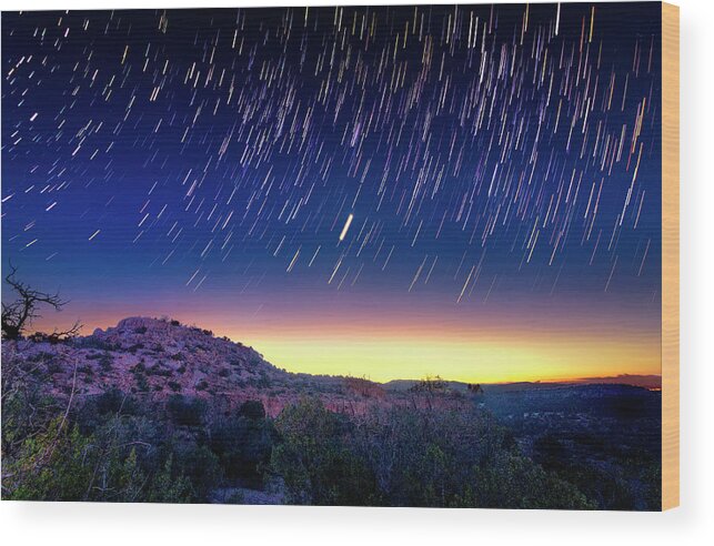 Tranquility Wood Print featuring the photograph Night Skies Of Bandelier by Dean Fikar