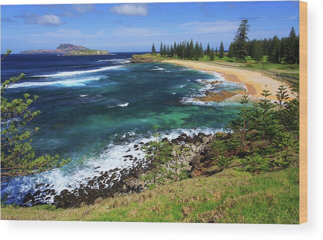 Scenics Wood Print featuring the photograph Norfolk Island by Steve Daggar Photography