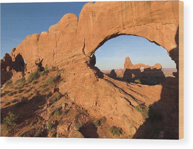 Scenics Wood Print featuring the photograph North Window At Windows Arches by John Elk