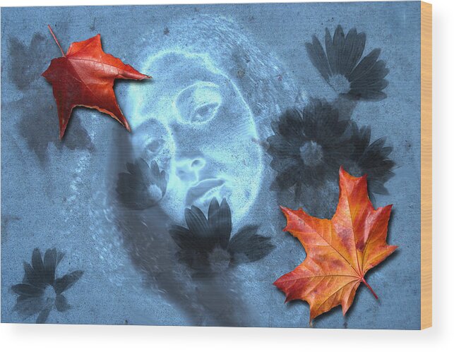 Autumn Wood Print featuring the digital art November by Lisa Yount