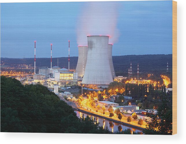 Belgium Wood Print featuring the photograph Nuclear power plant by ThomasSaupe