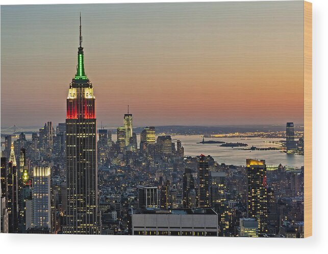 Empire State Wood Print featuring the photograph NYC Top Of The Rock by Susan Candelario
