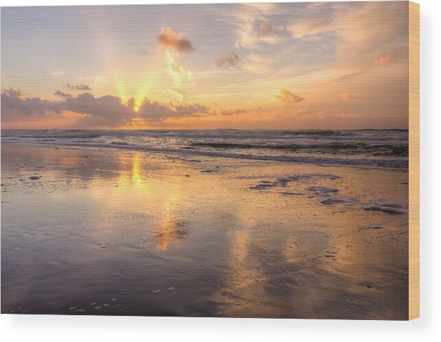 Water Wood Print featuring the photograph Nye Beach Sunset 0075 by Kristina Rinell