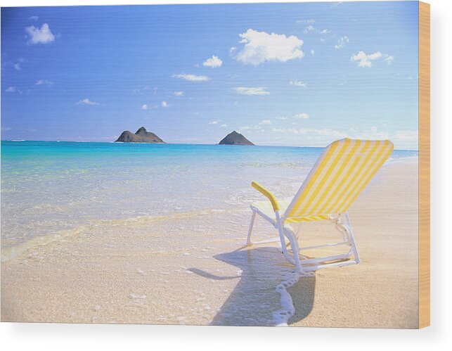 Beach Wood Print featuring the photograph Oahu Lanikai Beach by Bill Brennan - Printscapes