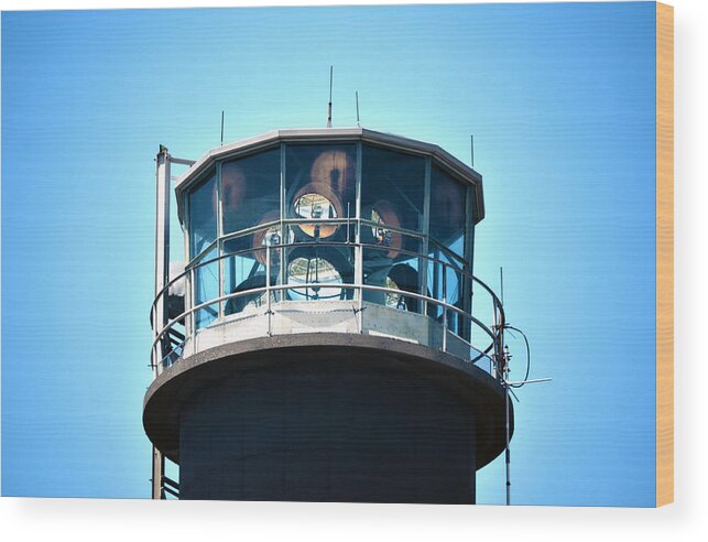 Lighthouse Wood Print featuring the photograph Oak Island Lighthouse Beacon Lights by Sandi OReilly