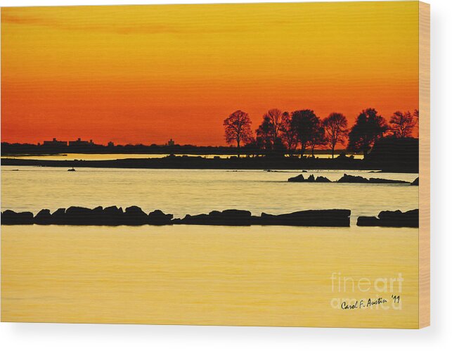 Sunset Wood Print featuring the photograph Orange Sunset by Carol F Austin