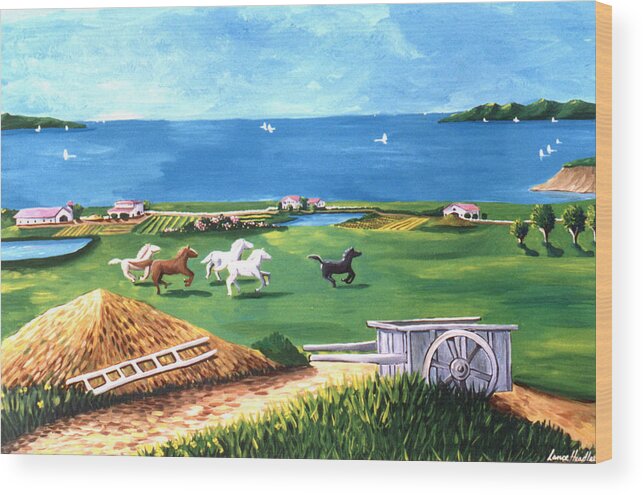 Ocean Ranch Wood Print featuring the painting Ocean Ranch by Lance Headlee
