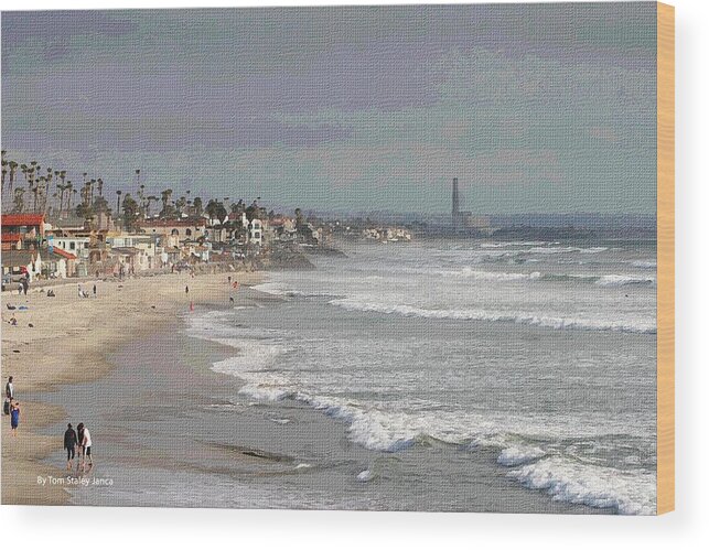 Oceanside South Of Pier Wood Print featuring the photograph Oceanside South Of Pier by Tom Janca