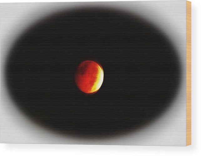 Red Wood Print featuring the photograph October Blood Moon by Cynthia Guinn