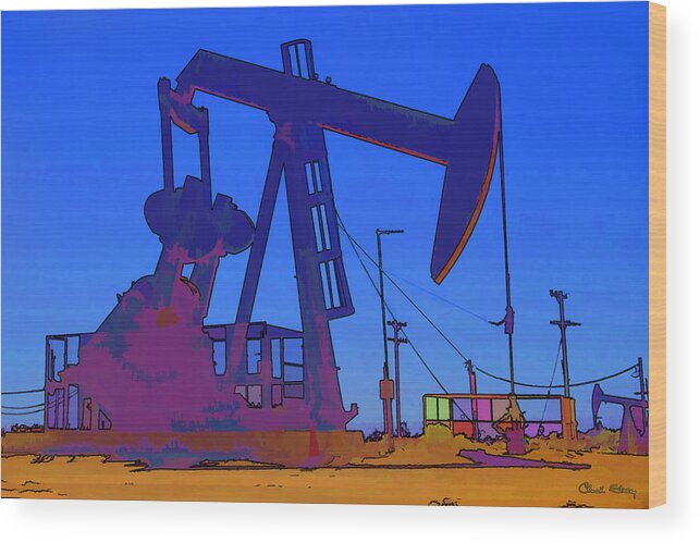 Oil Well Wood Print featuring the photograph Oil Well by Chuck Staley