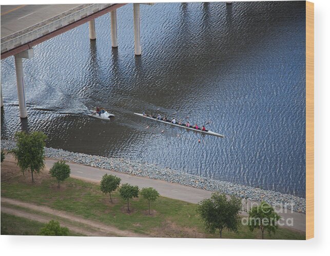 Oklahoma City Wood Print featuring the photograph Oklahoma City Row Team by Cooper Ross