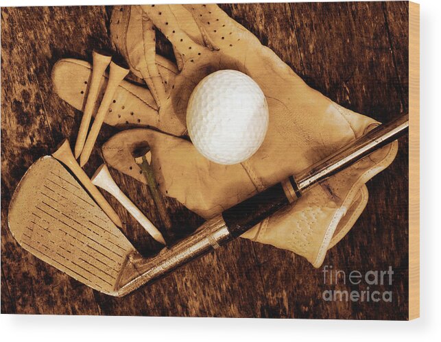 Golf Wood Print featuring the photograph Old Golf Days by Charline Xia