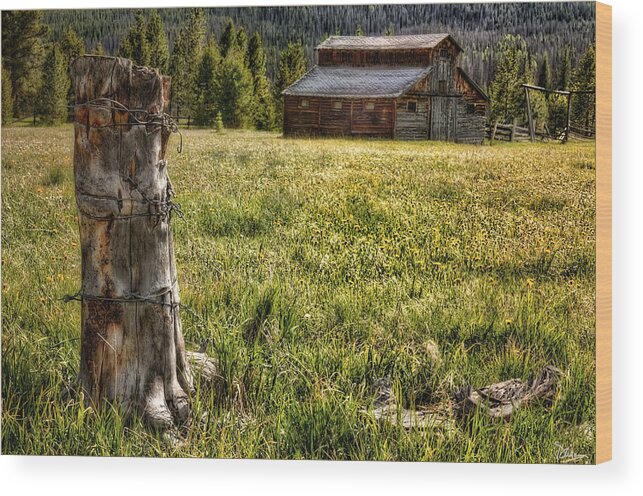 Grand Lake Wood Print featuring the photograph Old Homestead by Peggy Dietz