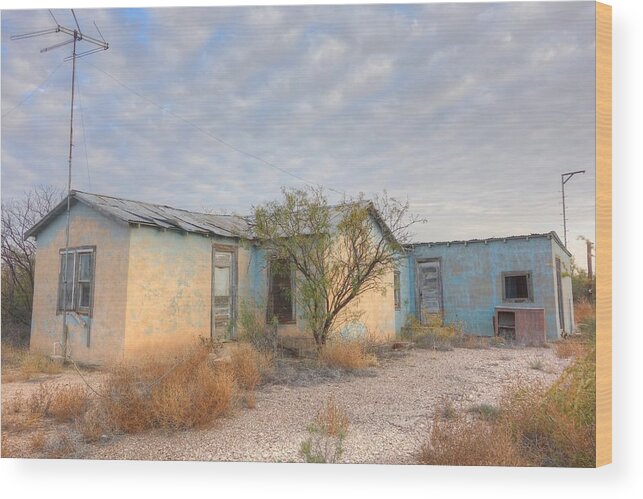 Old House Wood Print featuring the photograph Old House in Ft. Stockton Muted Colors by Lanita Williams
