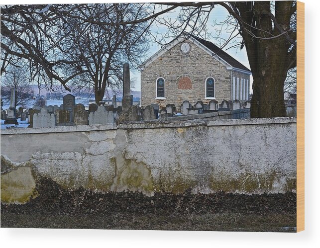 Amish Wood Print featuring the photograph Old Leacock Presbyterian Church and Cemetery by Tana Reiff