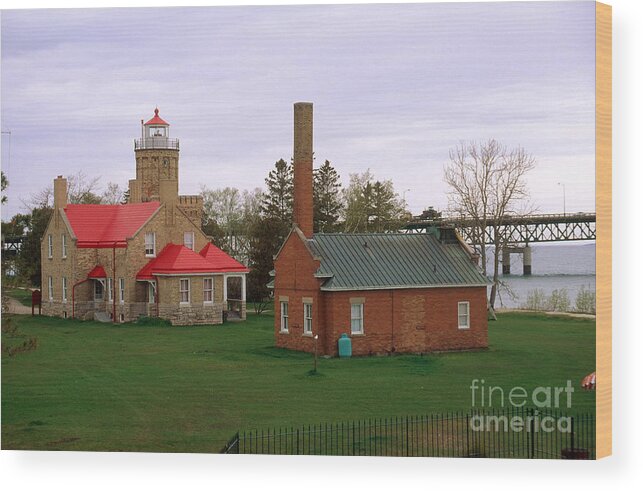 Lighthouse Wood Print featuring the photograph Old Mackinac Point Light, Mi by Bruce Roberts
