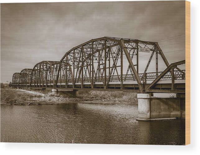Bridge Wood Print featuring the photograph Old Metal Bridge by Doug Long