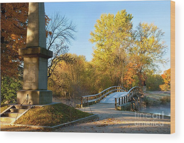 Concord Wood Print featuring the photograph Old North Bridge by Brian Jannsen