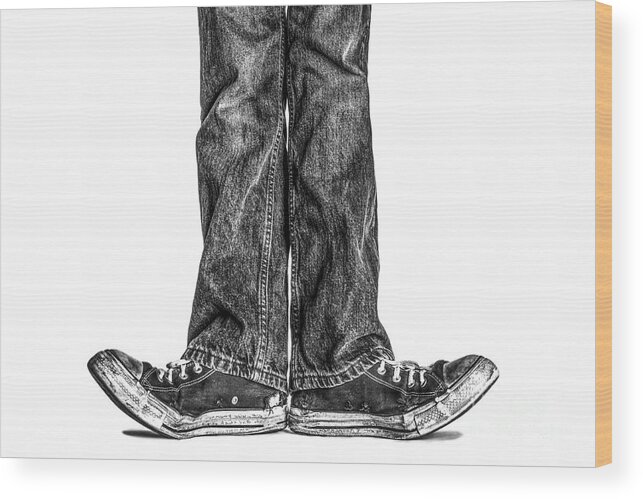 Sneakers Wood Print featuring the photograph Old Sneakers by Diane Diederich