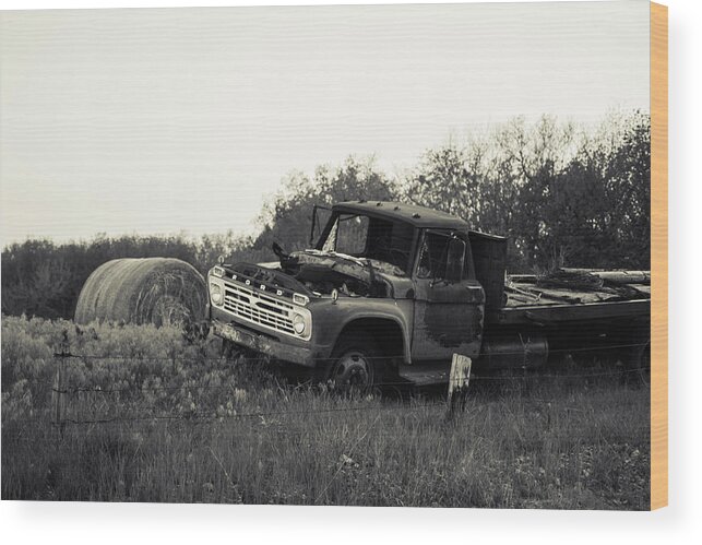 Rural Wood Print featuring the photograph Old Truck by Hillis Creative